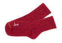 Love Ribbed Anklet Socks - Red
